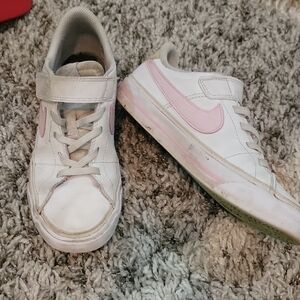 Kids White and Pink Sneakers